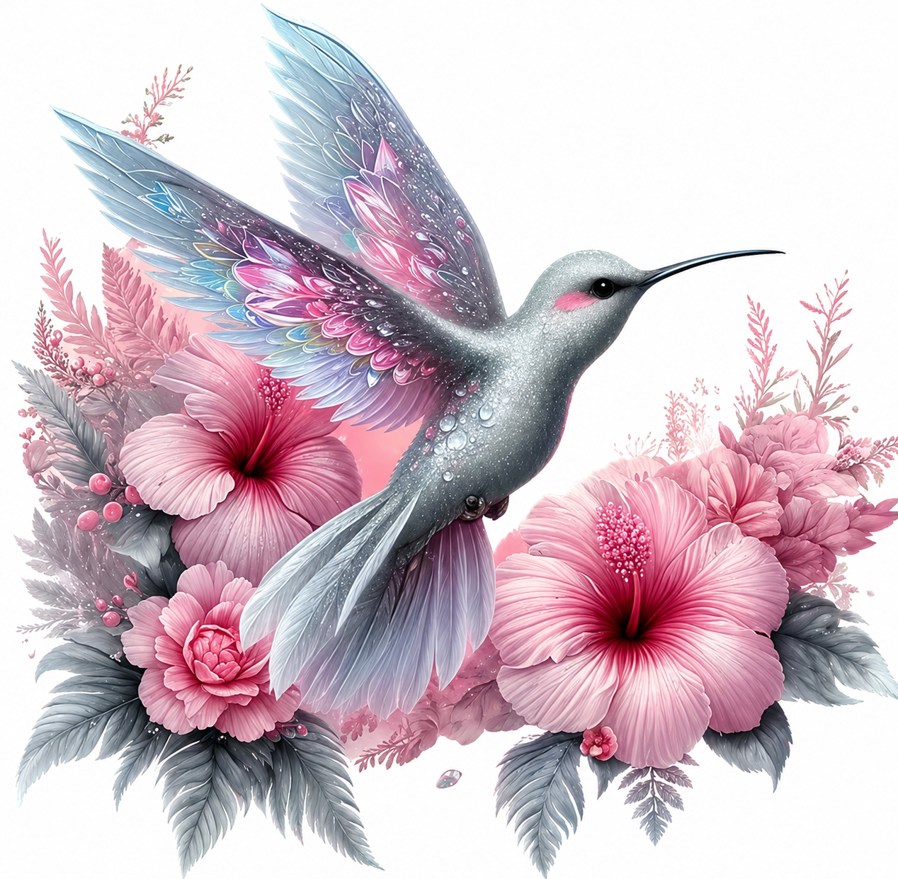 Hummingbird with Flowers Shirt (Option 1)