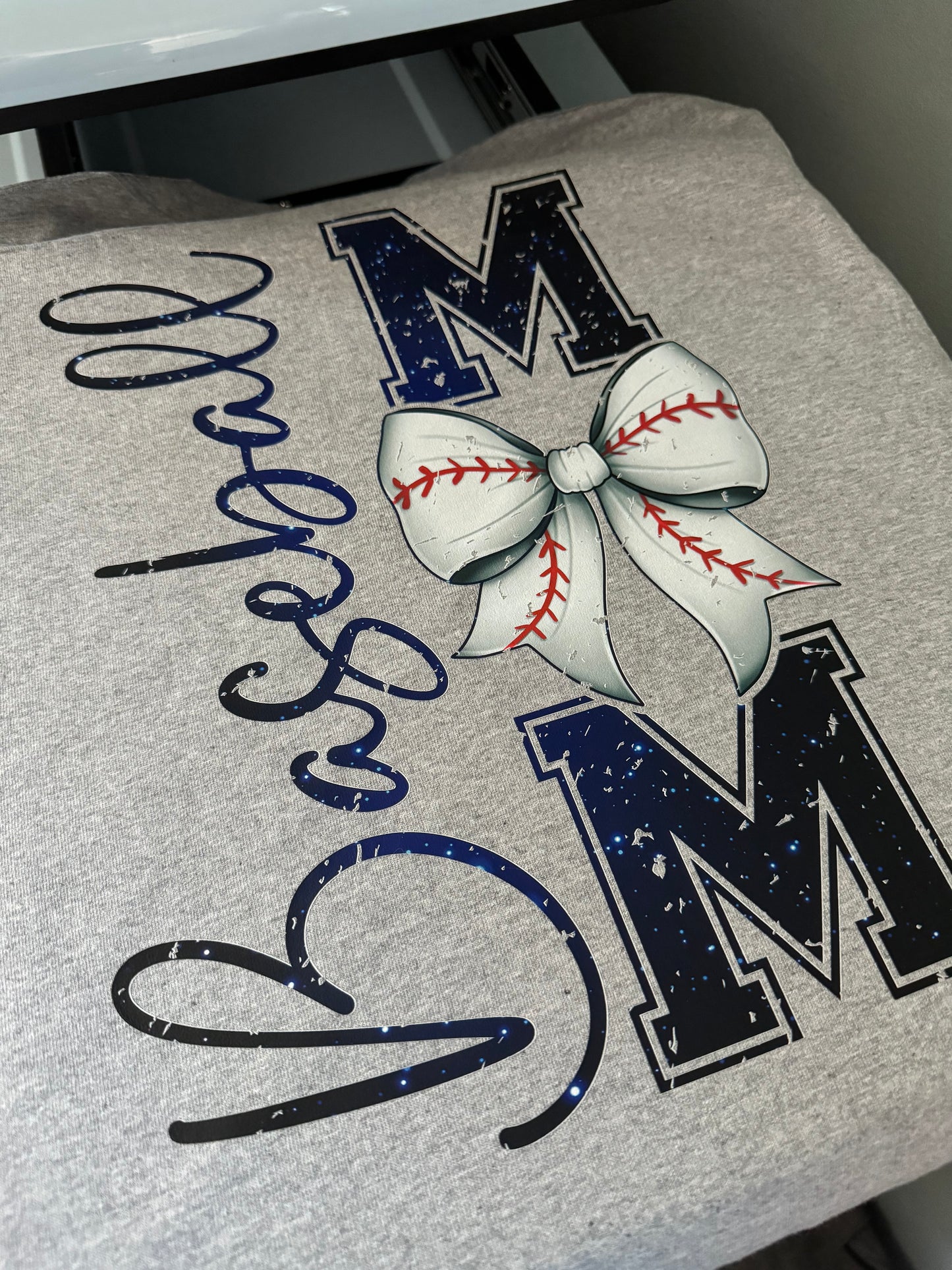 Baseball Mom Bow Front & Back Shirt