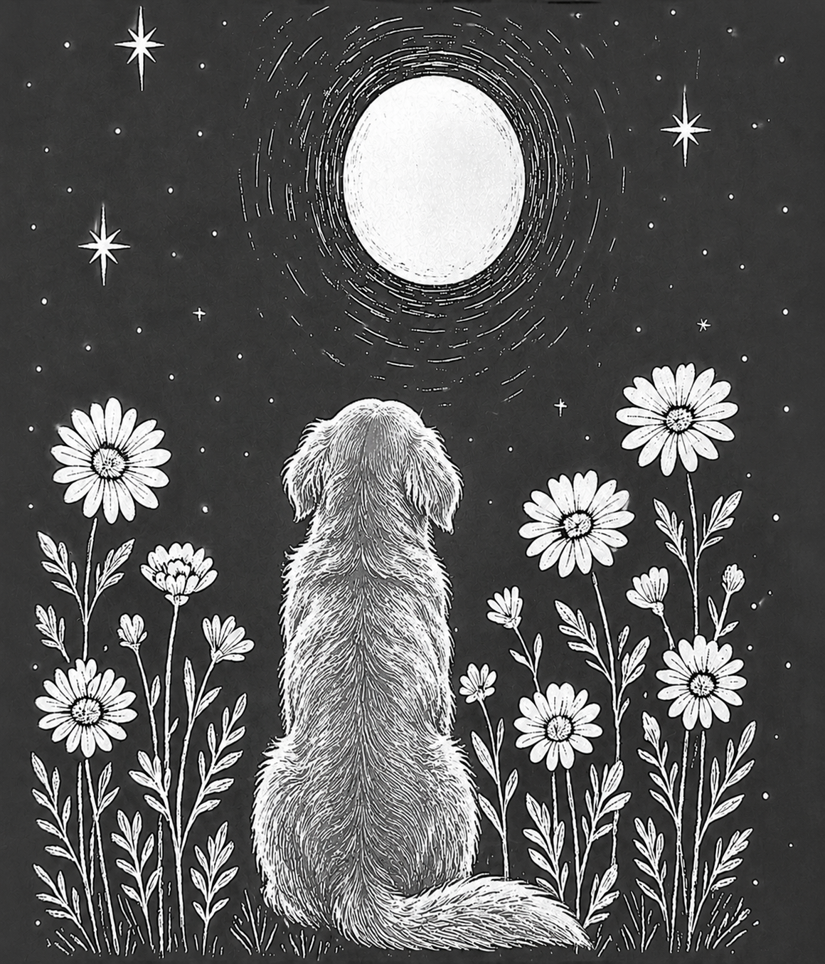Golden Retriever Moon