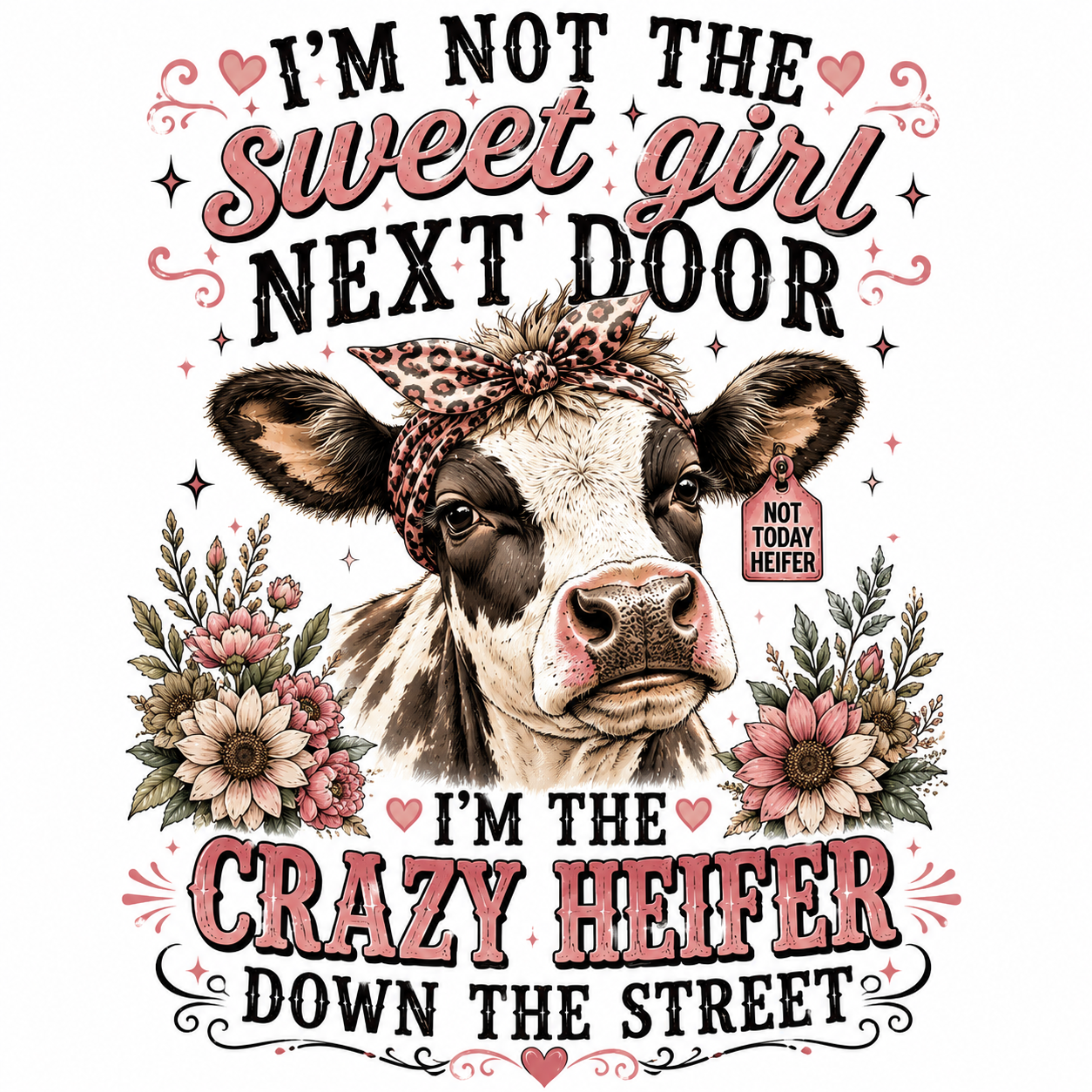 I’m not the sweet girl next door…I’m the crazy heifer down the street (Option 2)