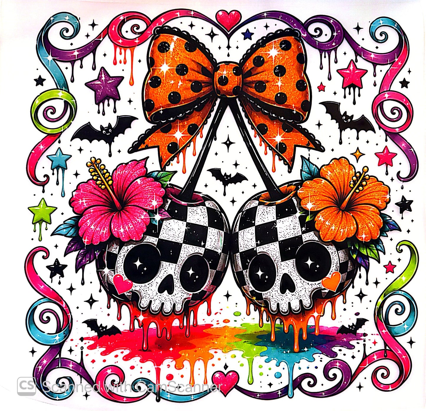 Skull Cherries Colorful