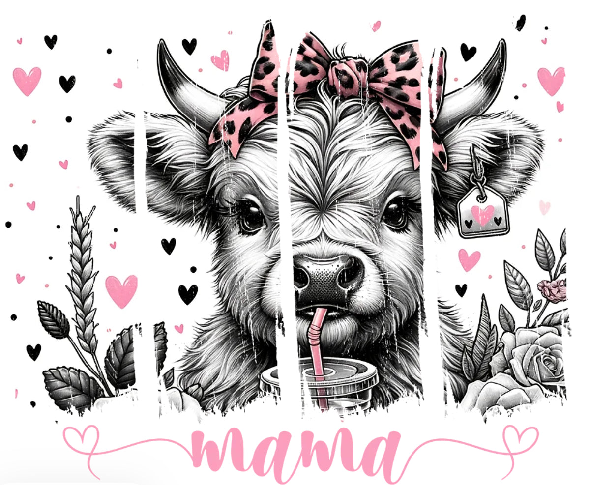 Pink Bow Cow - Mama Shirt