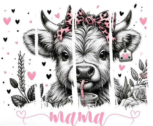 Pink Bow Cow - Mama Shirt