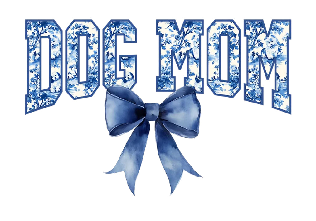 Dog Mom Bow Blue Shirt