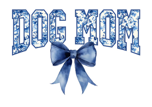 Dog Mom Bow Blue Shirt