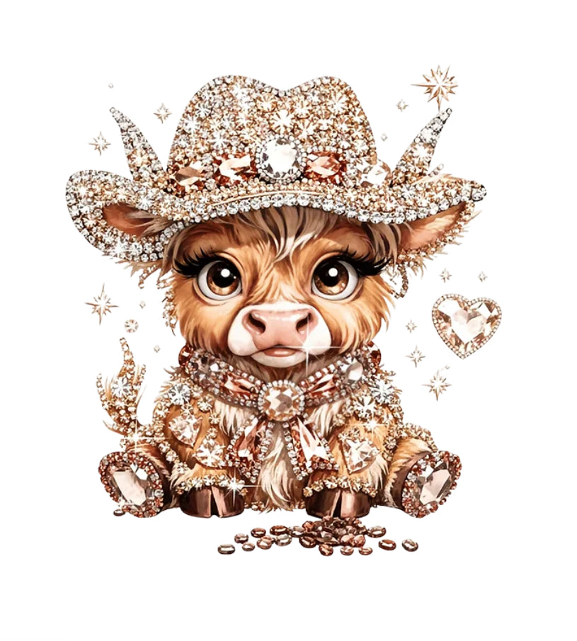 Rhinestone Cow Shirt