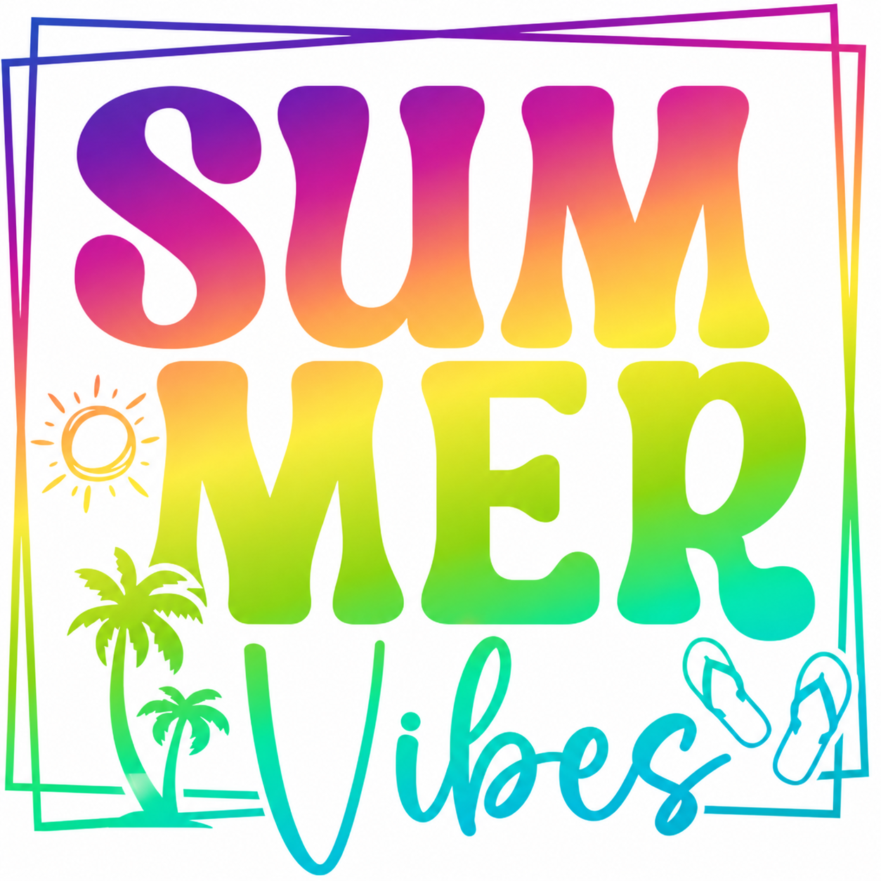 Summer Vibes Rainbow Ombré Shirt