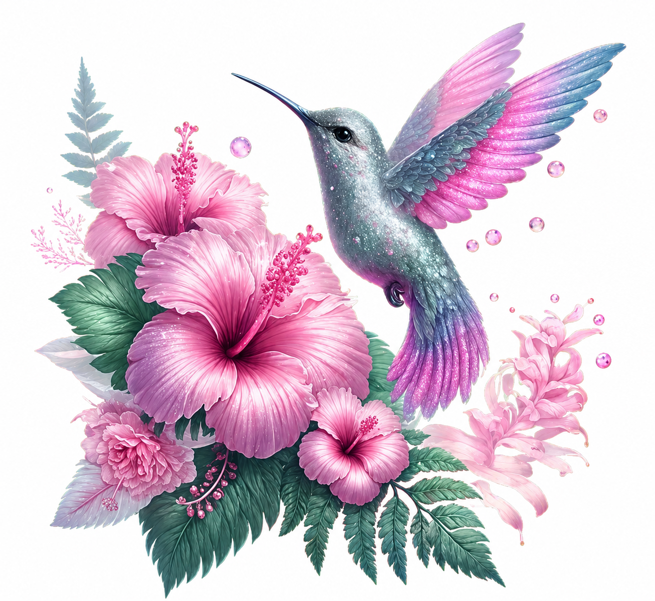 Hummingbird with Flowers Shirt (Option 2)