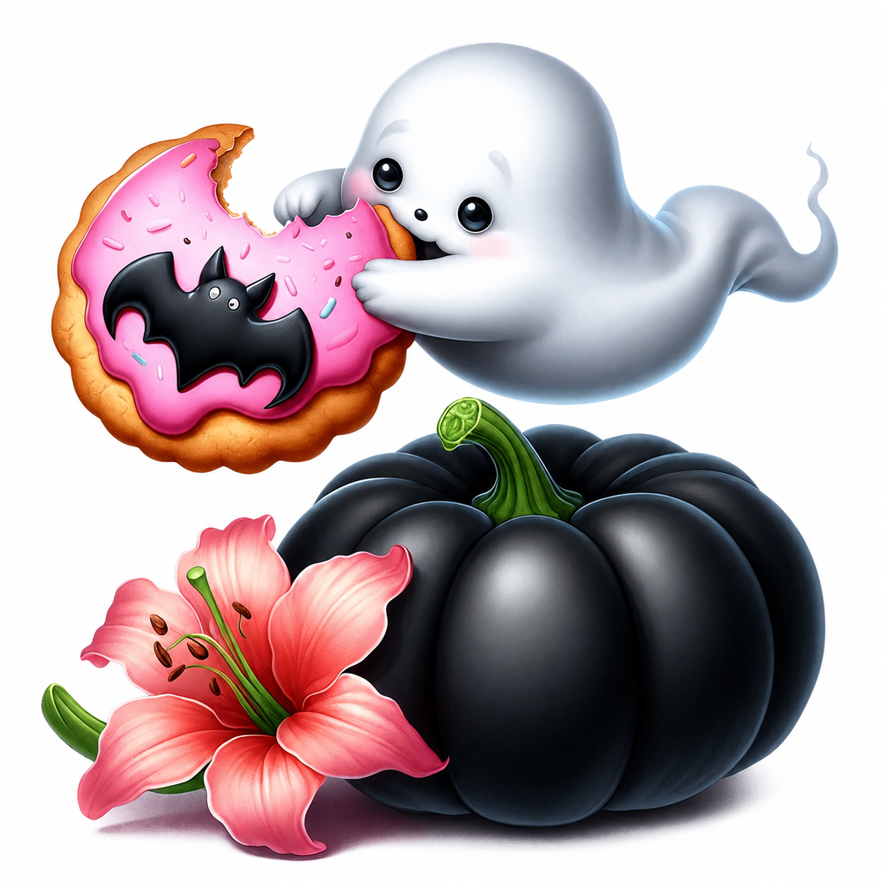 Cute Ghostie with a Cookie