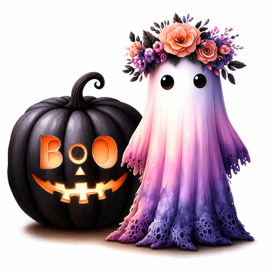Cute Ghostie with Boo Pumpkin