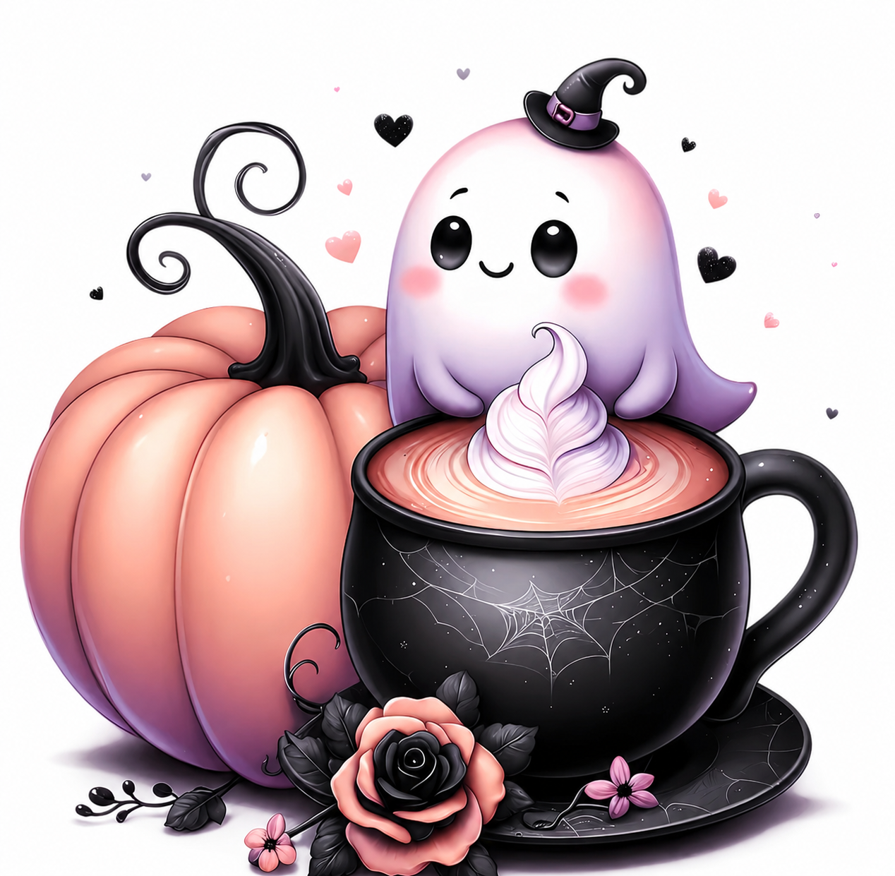 Cute Ghostie with Coffee