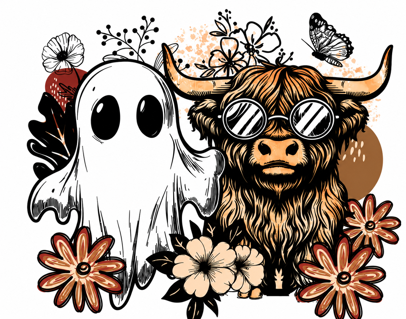 Ghost and Cow Floral