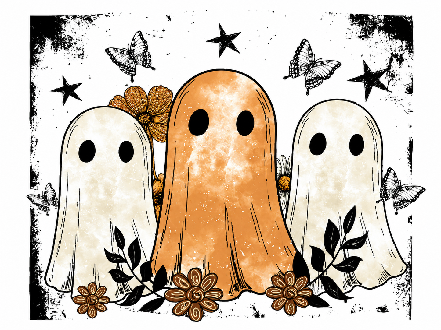 Ghosts with Butterflies and Flowers
