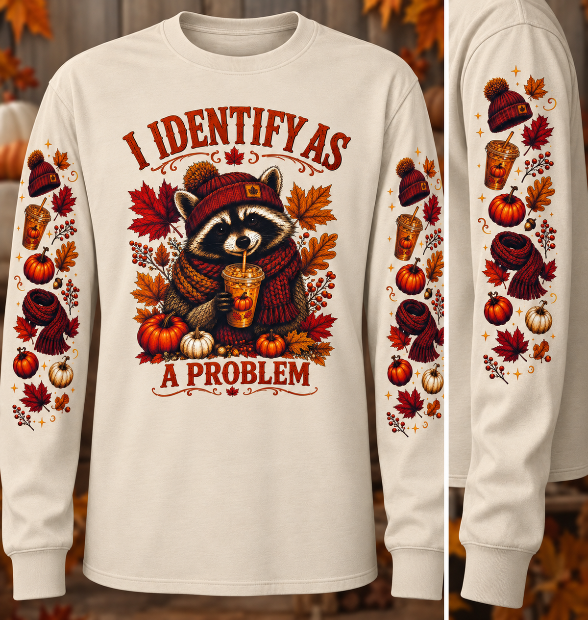 Fall Raccoon w/Sleeves
